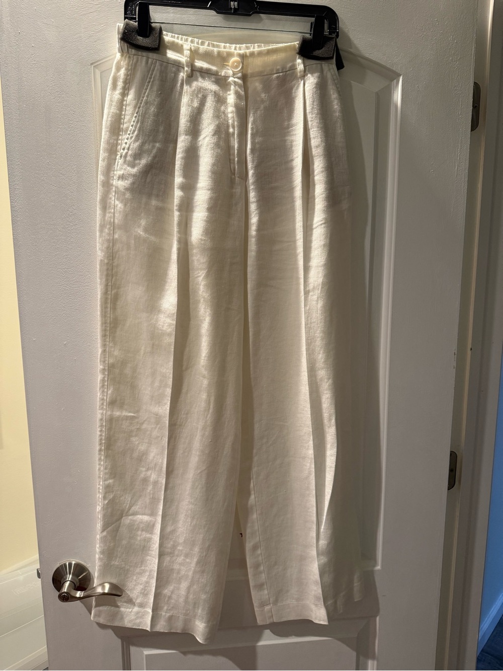 Massimo Dutti off-white 100% linen pants